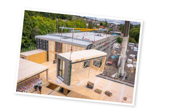 Schule wird in Modulbauweise aufgebaut