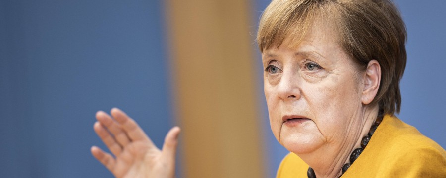 Kanzlerin Merkel erklärt um kurz vor 22 Uhr die neuen Corona-Lockdown Ergebnisse