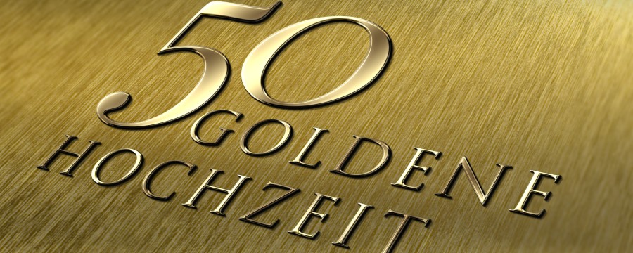 Schrift: 50 Goldene Hochzeit